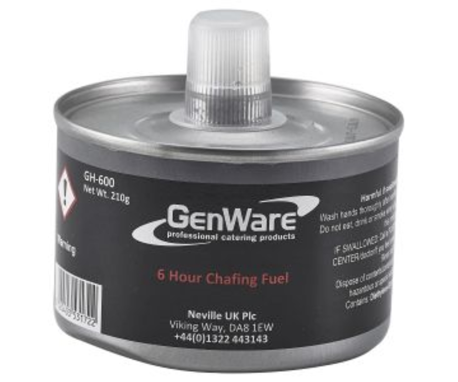 Genware Gen-Heat DEG Adj Heat Chafing Fuel 6 Hour Can(Pack of 24)