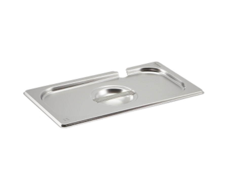 Genware Stainless Steel Gastronorm Pan Notched Lid 1/3