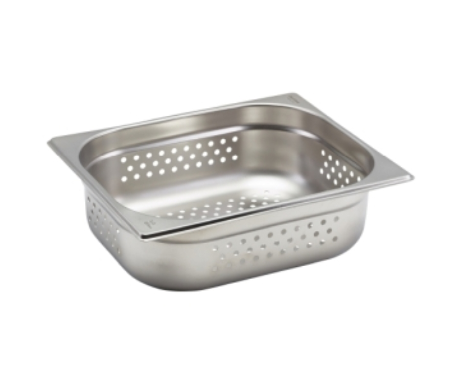Genware Perforated Stainless Steel Gastronorm Pan 1/2 - 100mm Deep