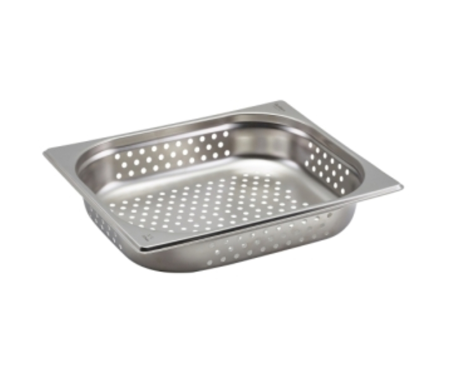Genware Perforated Stainless Steel Gastronorm Pan 1/2 - 65mm Deep