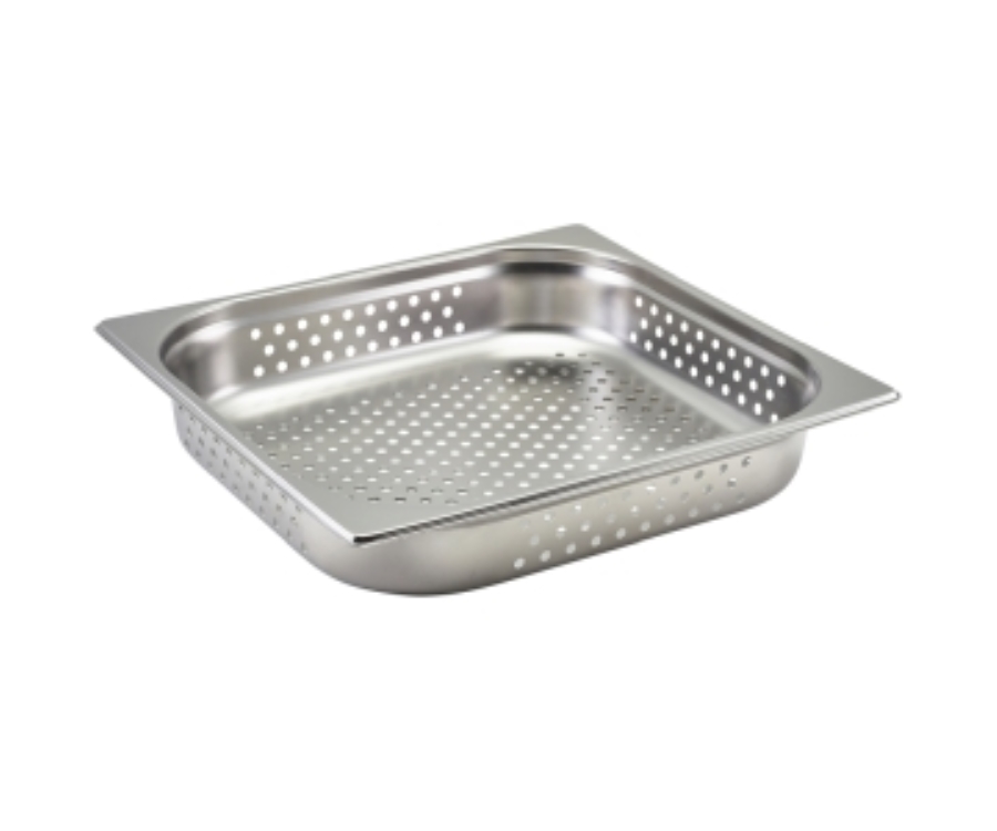 GenWare Perforated Stainless Steel Gastronorm Pan 2/3 - 65mm Deep
