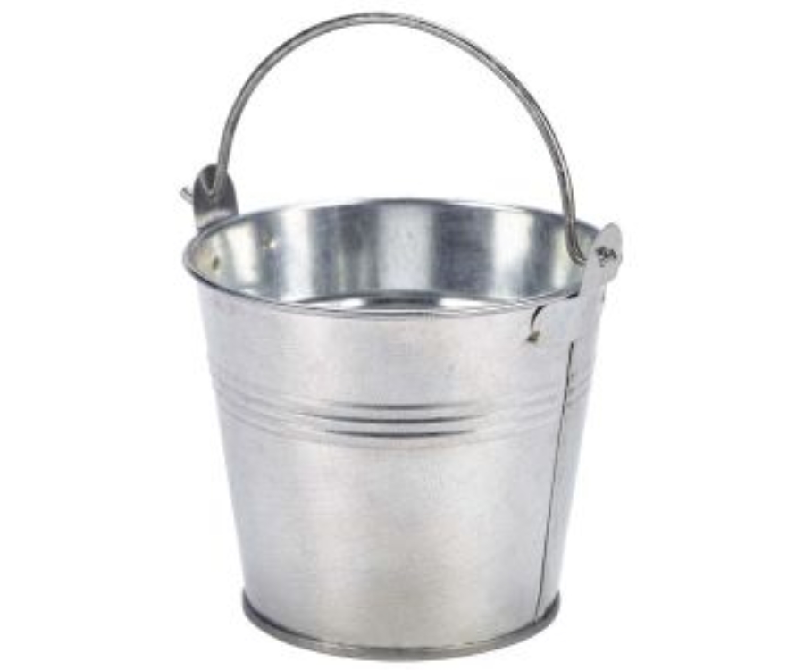 Genware Galvanised Steel Serving Bucket 10cm Dia(Pack of 12)