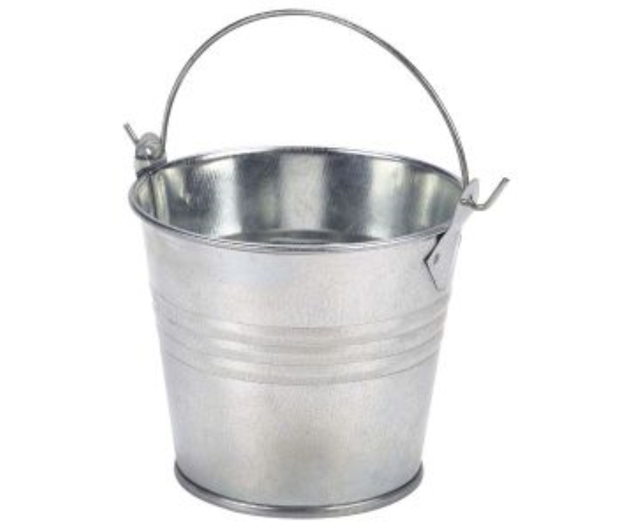 Genware Galvanised Steel Serving Bucket 8.5cm Dia(Pack of 12)
