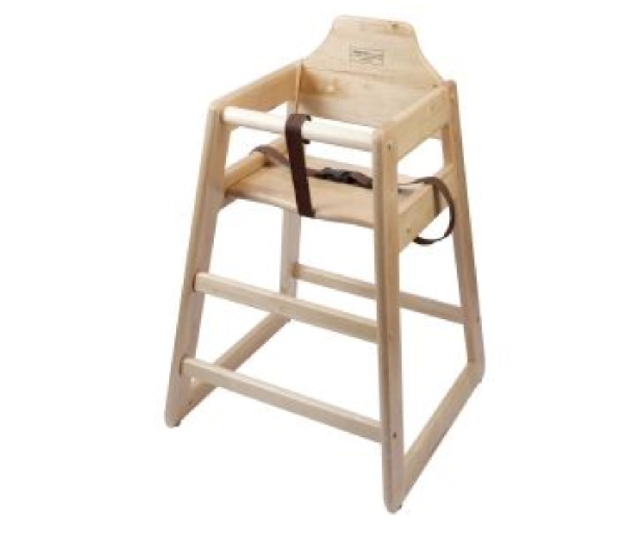 Genware Wooden High Chair - Light Wood