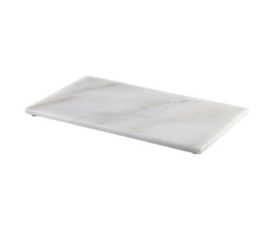 Genware White Marble Platter 32x18cm GN 1/3