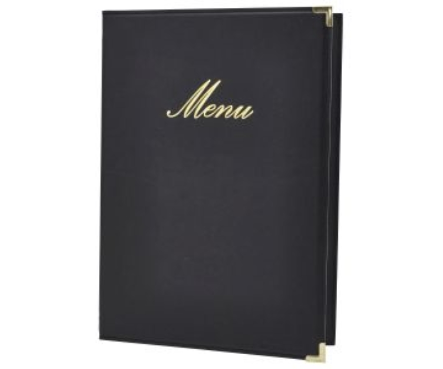 Genware Classic A4 Menu Holder Black 4 Pages