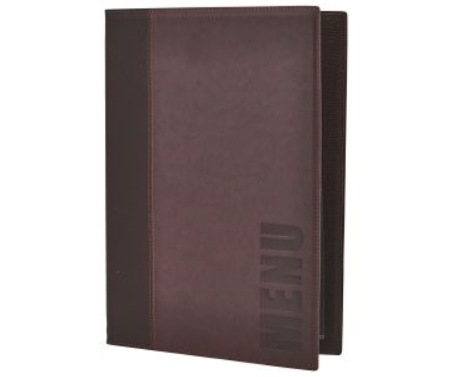 Genware Contemporary A4 Menu Holder Wine Red 4 Pages