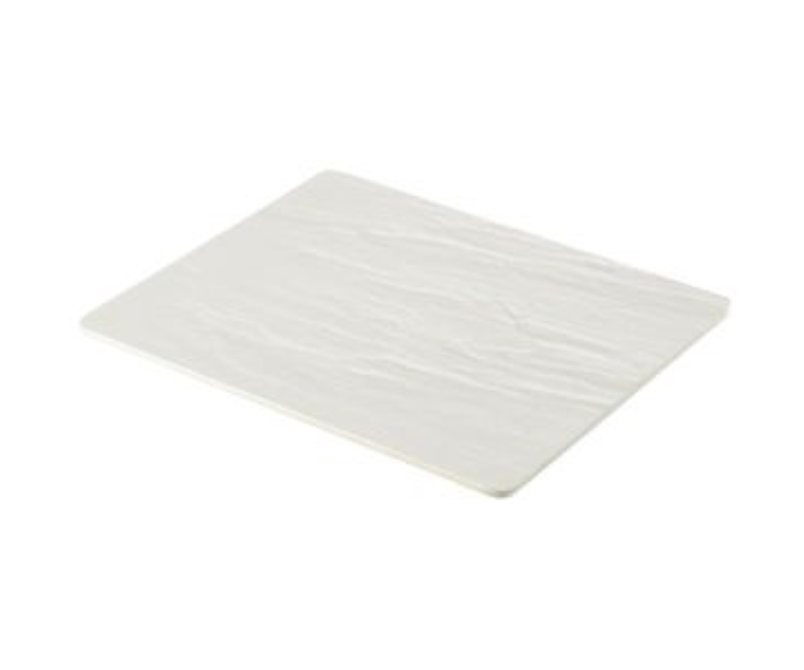 Genware White Slate Melamine Platter GN 1/2 32.5x26.5cm