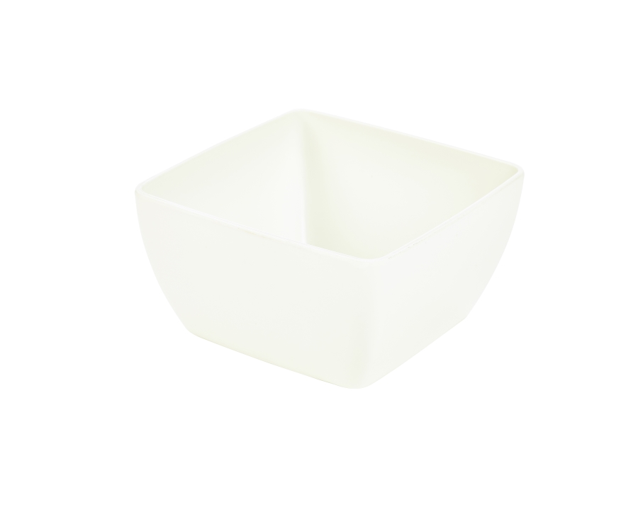 Genware White Melamine Curved Square Bowl 15cm