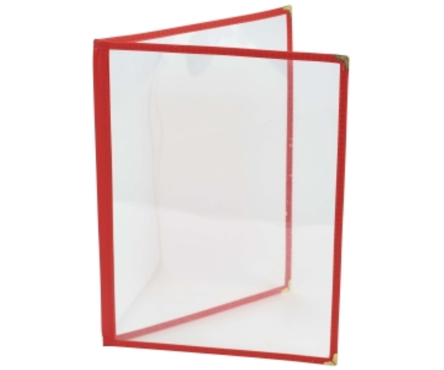 Genware Red American Style A4 Menu Holder - 2 Page