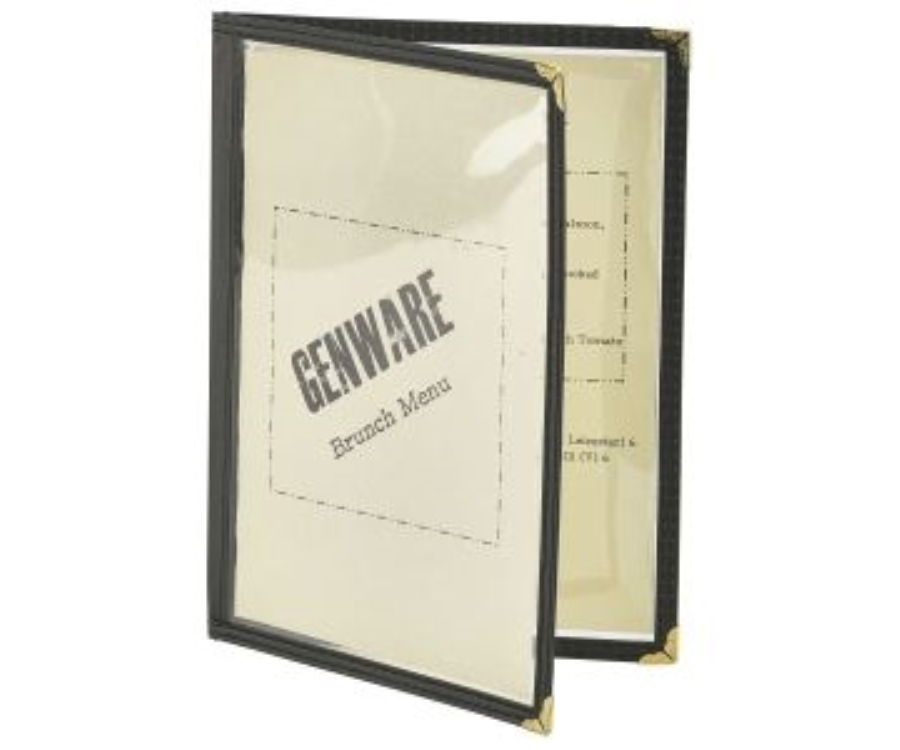 Genware American Style Clear Menu Holder A5- 2 Page