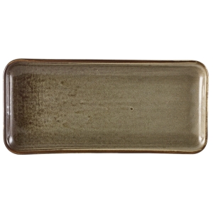 Genware Terra Porcelain Grey Narrow Rectangular Platter 27 x 12.5cm(Pack of 6)
