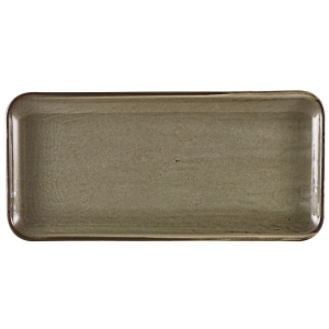 Genware Terra Porcelain Grey Narrow Rectangular Platter 36 x 16.5cm(Pack of 6)