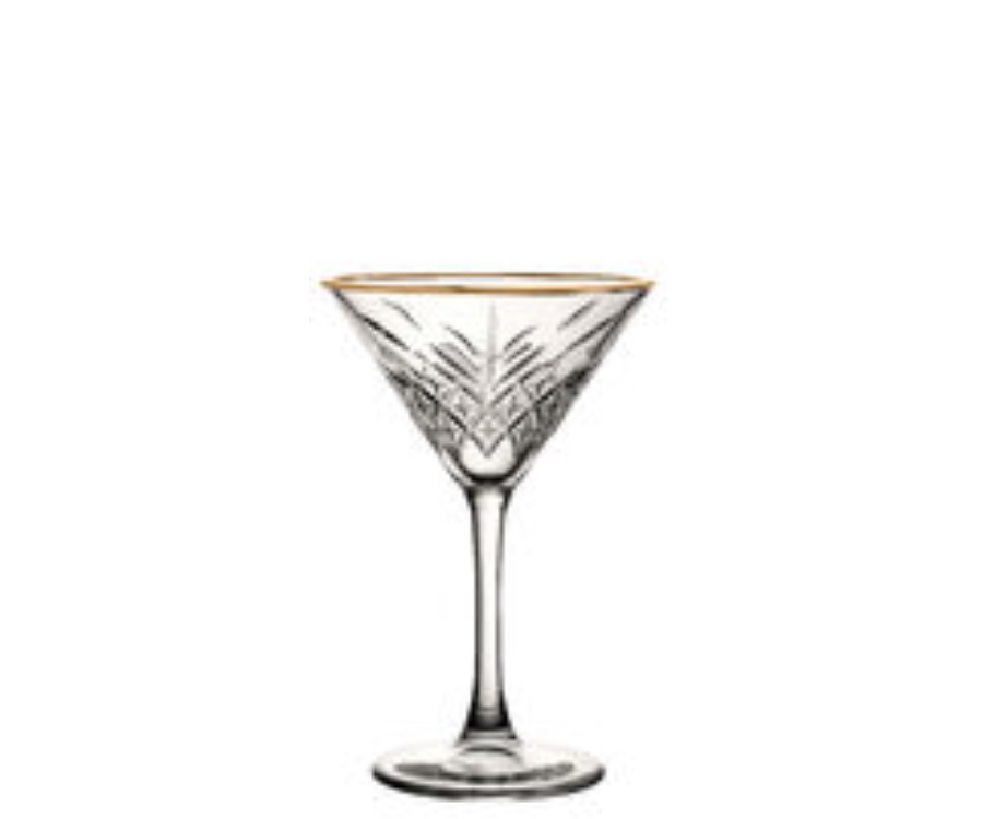 Utopia Timeless Vintage Martini Gold Rim Glasses *Handwash 230ml(8oz) (Pack of 12)