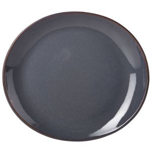 Genware Terra Stoneware Rustic Blue Oval Plate 21x19cm(Pack of 6)