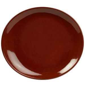 Genware Terra Stoneware Rustic Red Oval Plate 21x19cm(Pack of 6)
