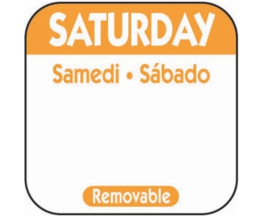 Genware 25mm Saturday Removable Day Labels (1000)