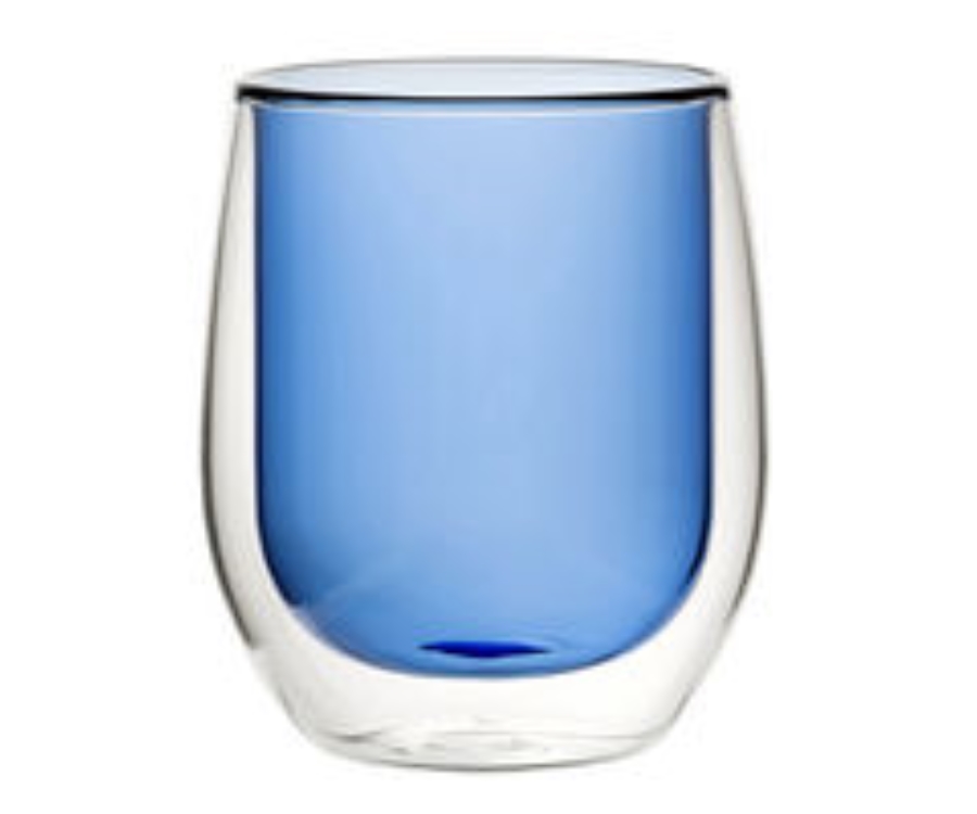 Utopia Double Wall Water Glasses - Blue 270ml(9.7oz) (Pack of 6)