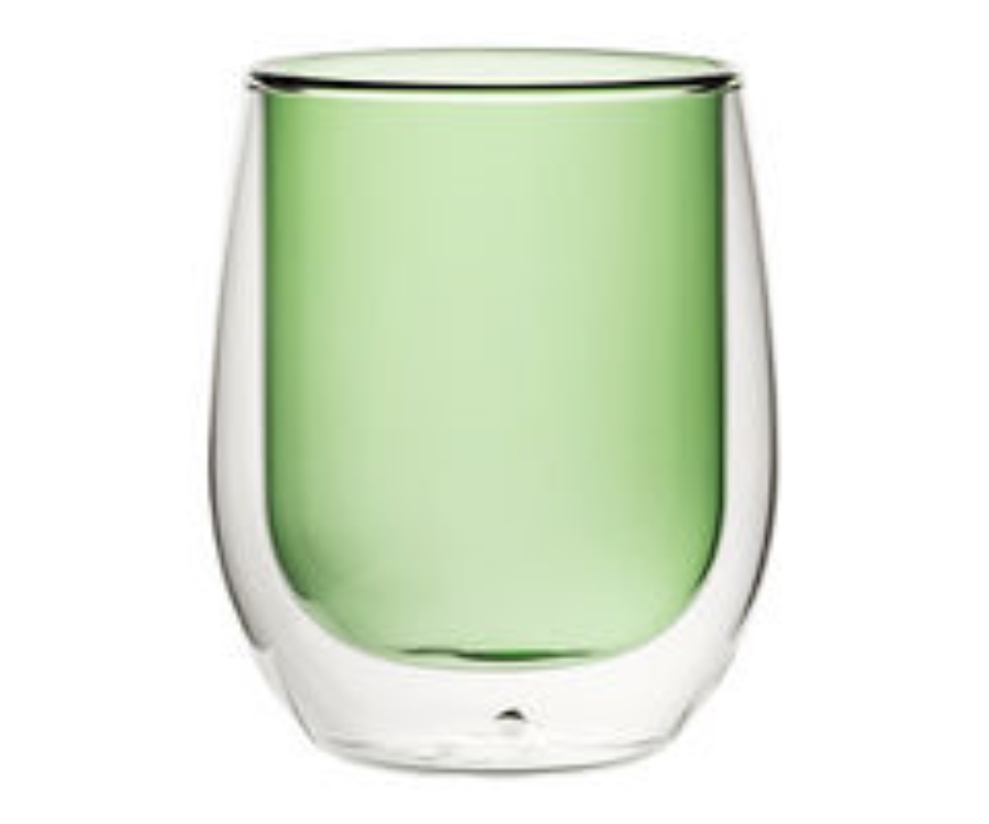 Utopia Double Wall Water Glasses - Green 270ml(9.7oz) (Pack of 6)