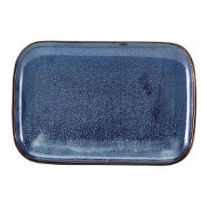 Genware Terra Porcelain Aqua Blue Rectangular Plate 34.5 x 23.5cm(Pack of 6)