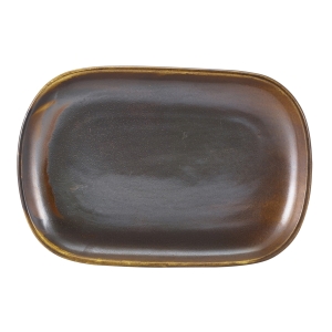 Genware Terra Porcelain Rustic Copper Rectangular Plate 24 x 16.5cm(Pack of 12)