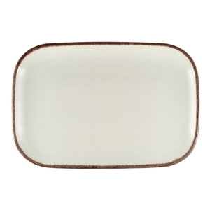 Genware Terra Stoneware Sereno Brown Rectangular Plate 34.5 x 23.5cm(Pack of 6)