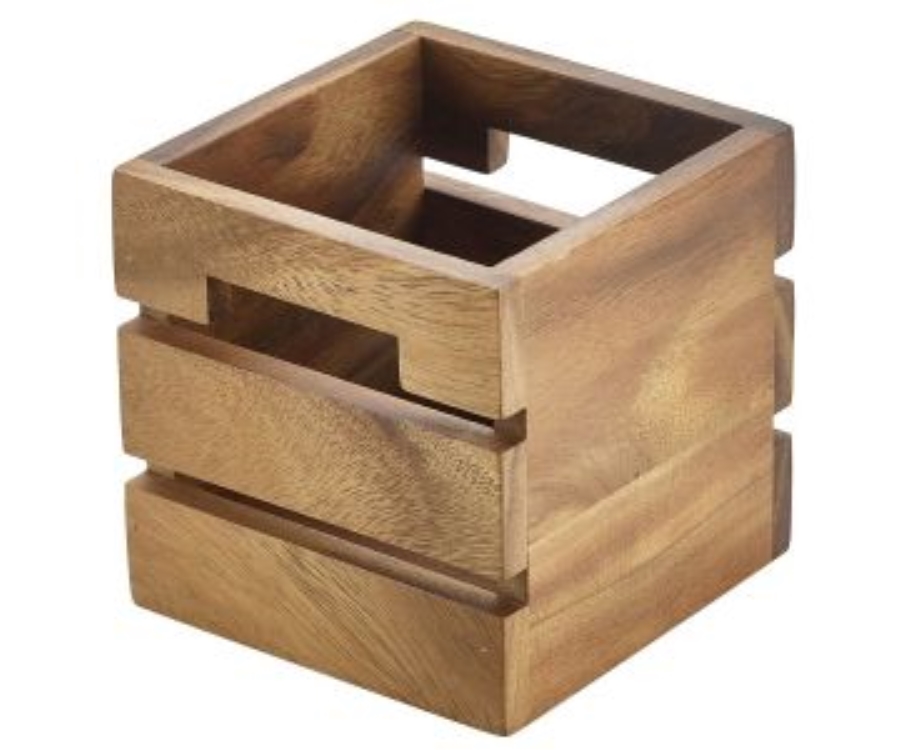Genware Acacia Wood Box/Riser 12x12x12cm