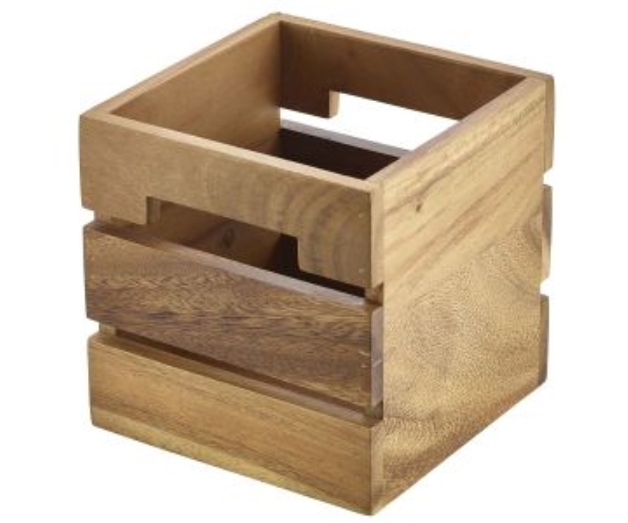 Genware Acacia Wood Box/Riser 15x15x15cm