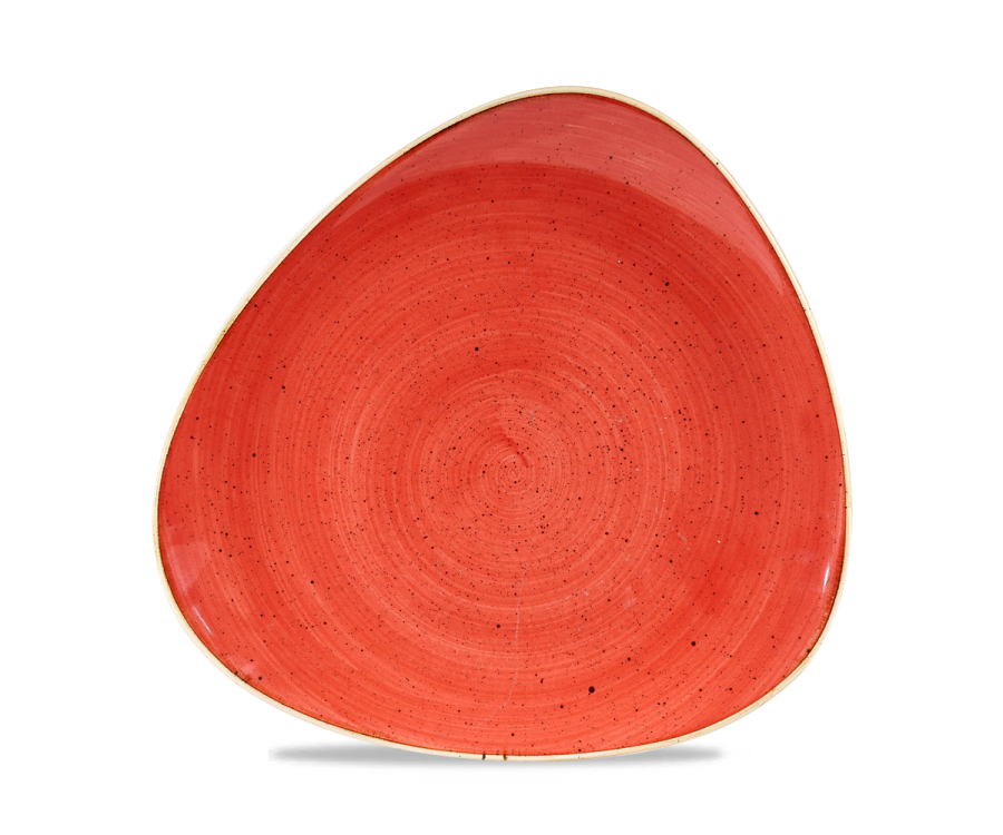Churchill Stonecast Berry Red Lotus Plate 10