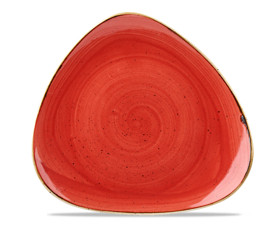 Churchill Stonecast Berry Red Lotus Plate 12