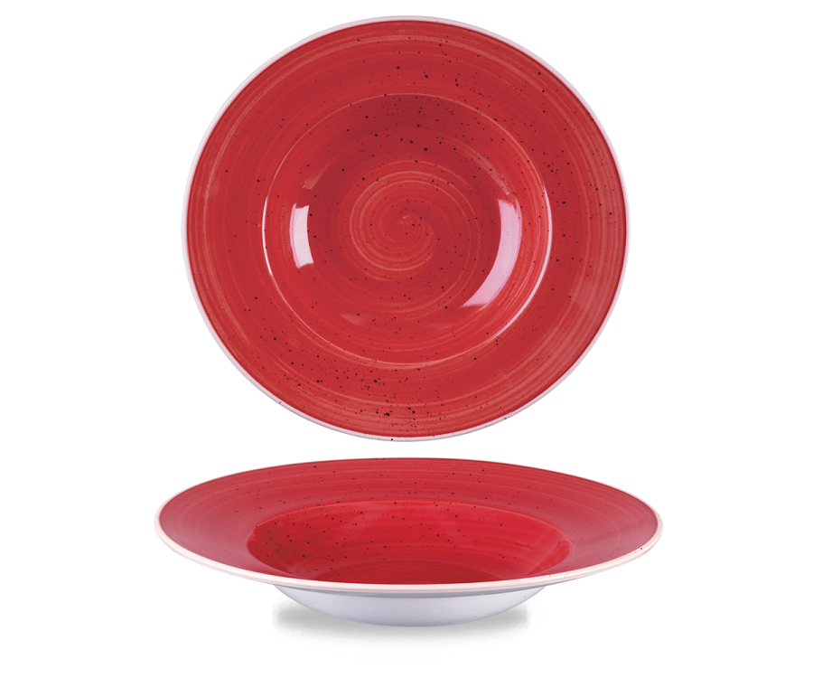 Churchill Stonecast Berry Red Profile Wide Rim Bowl Large 10.90