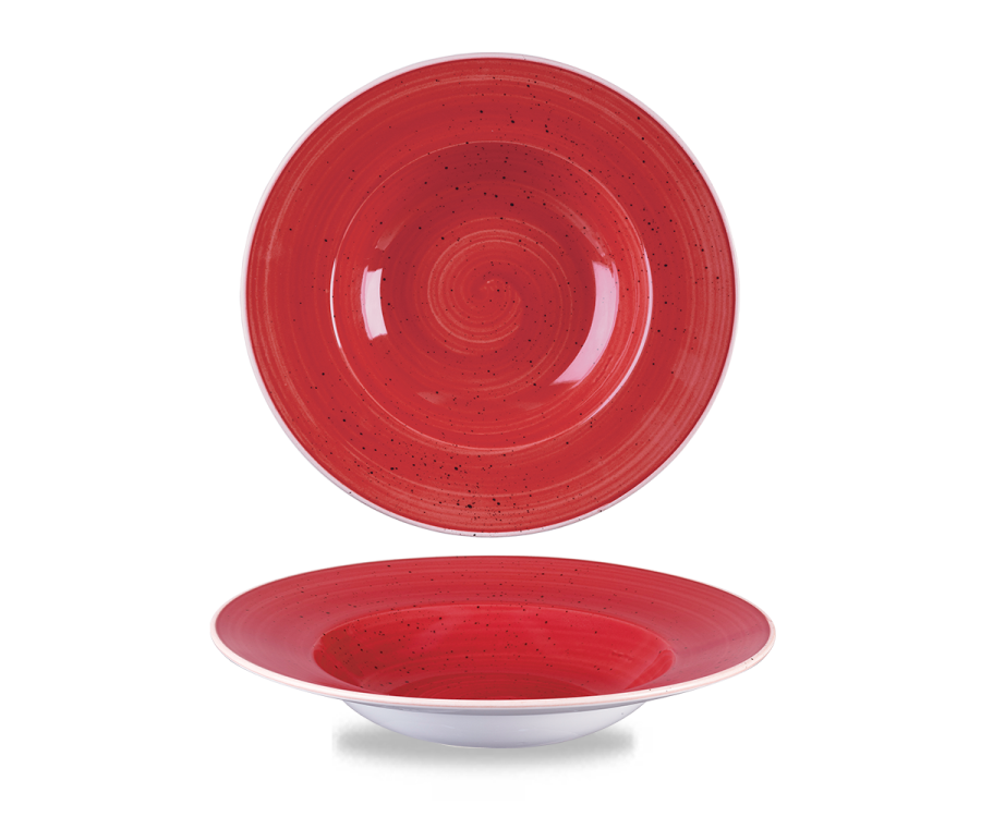 Churchill Stonecast Berry Red Profile Wide Rim Bowl Med 9.4