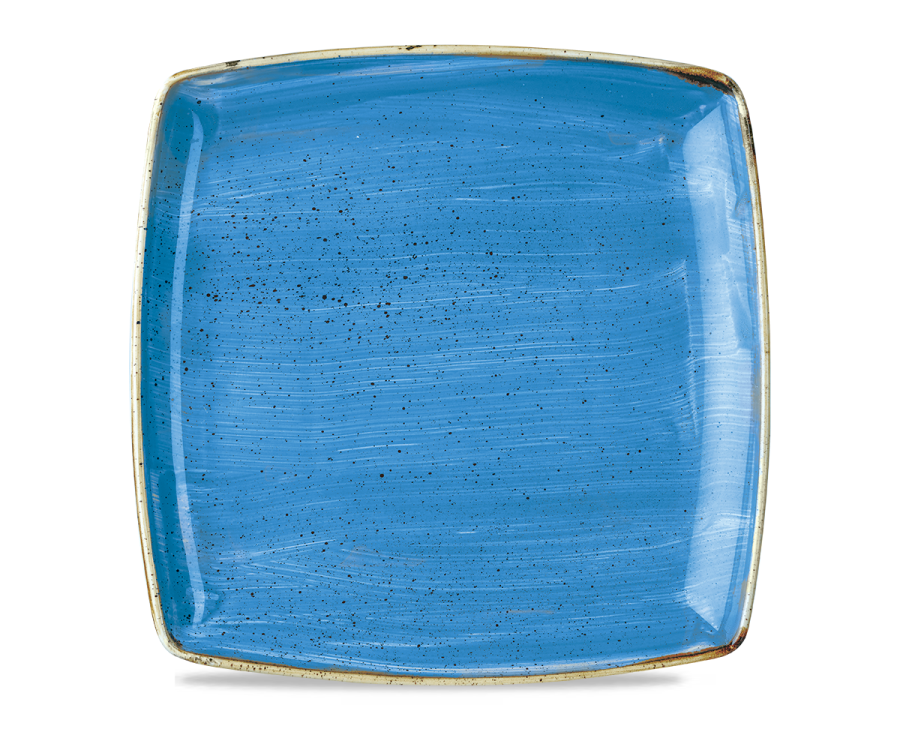 Churchill Stonecast Cornflower Blue Square Deep Plate 10.5