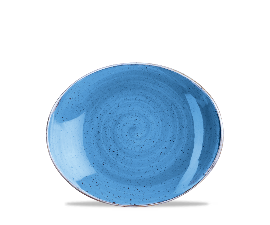 Churchill Stonecast Cornflower Blue Oval Plate 7.75