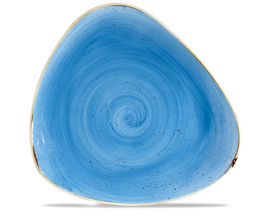 Churchill Stonecast Cornflower Blue Triangle Plate 12