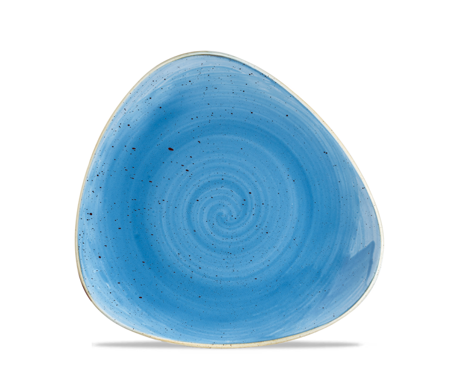 Churchill Stonecast Cornflower Blue Triangle Plate 7.75