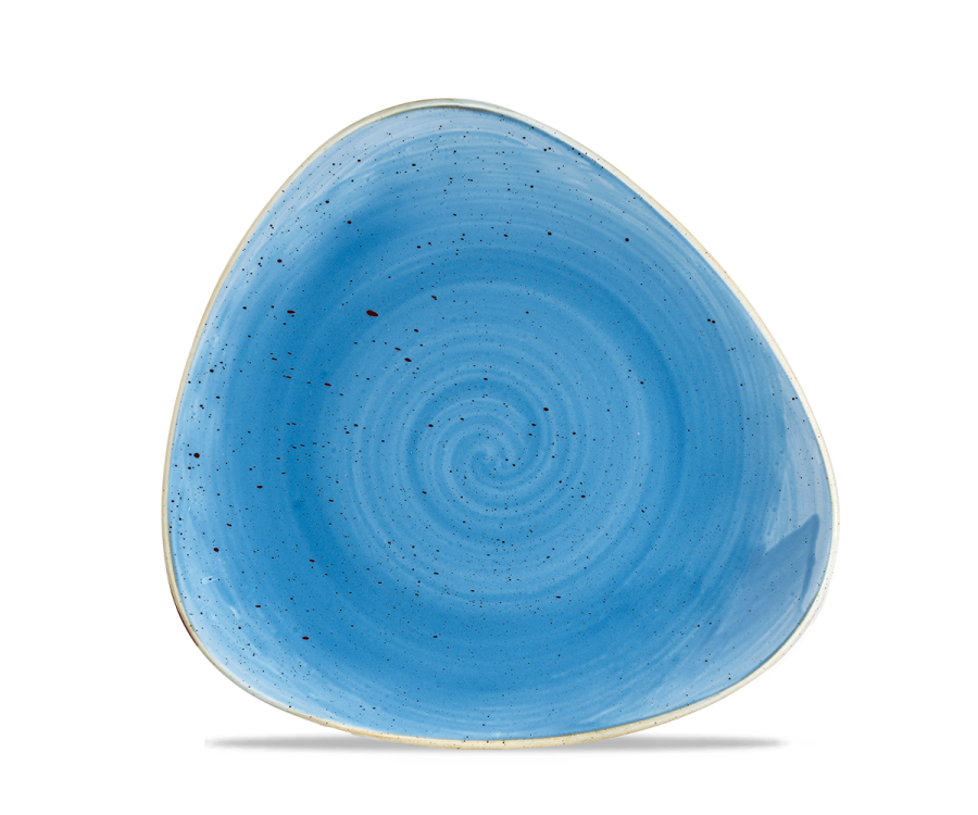Churchill Stonecast Cornflower Blue Triangle Plate 9