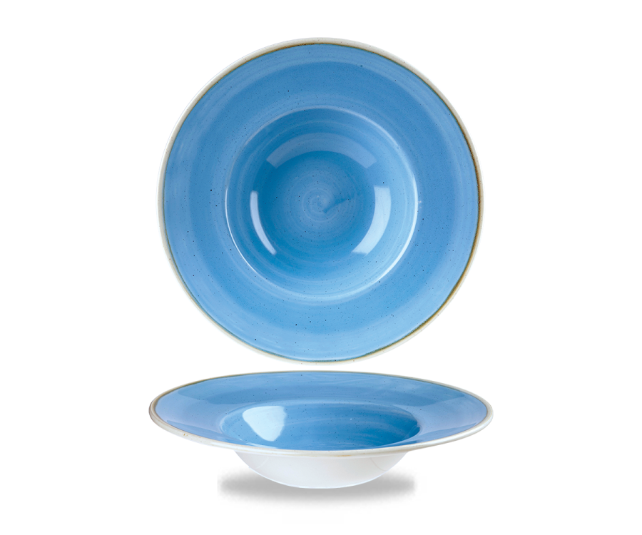 Churchill Stonecast Cornflower Blue Profile Wide Rim Bowl Med 9.4