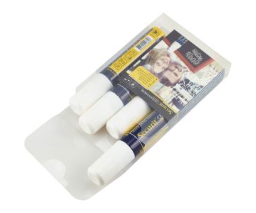 Genware Chalkmarkers 4 Pack White Large