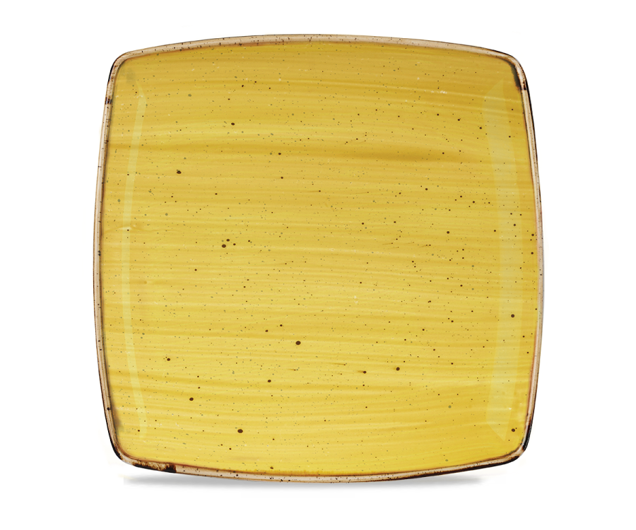 Churchill Stonecast Mustard Deep Square Plate 10.25