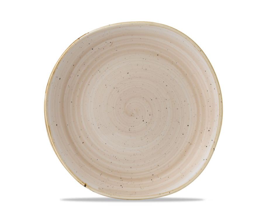 Churchill Stonecast Nutmeg Cream Round Trace Plate 10 3/8