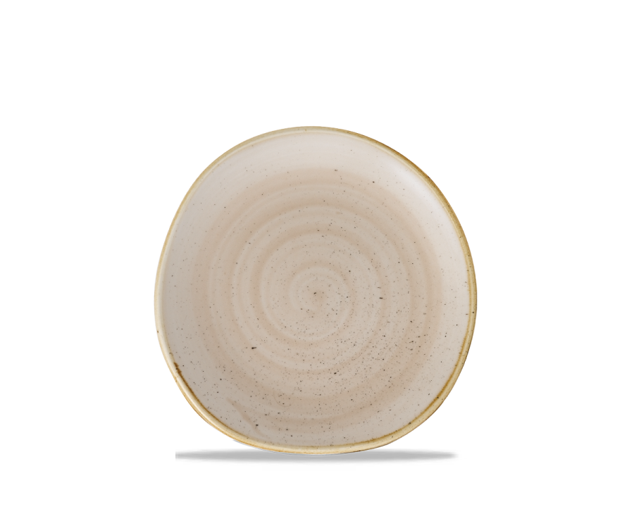 Churchill Stonecast Nutmeg Cream Round Trace Plate 7 1/4