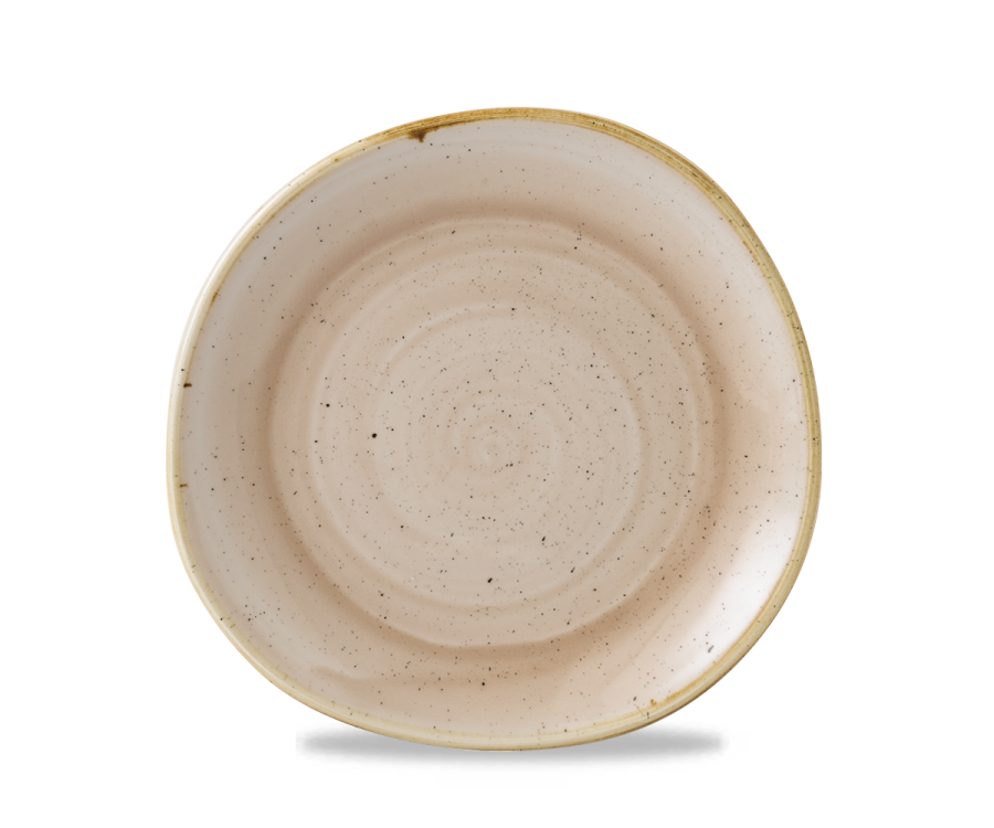 Churchill Stonecast Nutmeg Cream Round Trace Plate 8 1/4