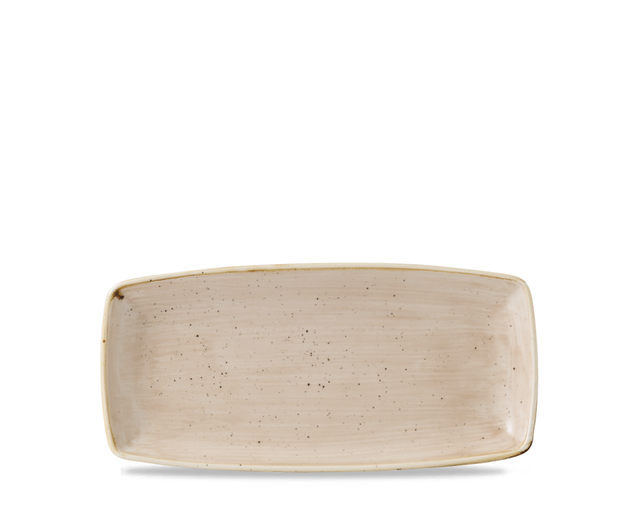 Churchill Stonecast Nutmeg Cream X Squared Oblong Plate 11.75