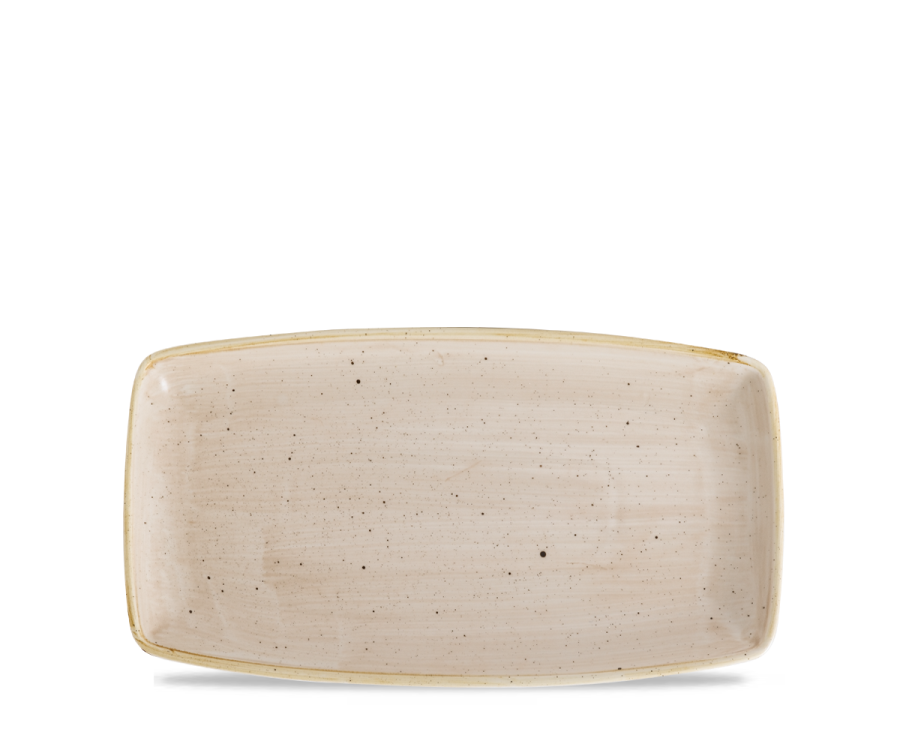 Churchill Stonecast Nutmeg Cream X Squared Oblong Plate 13 1/2