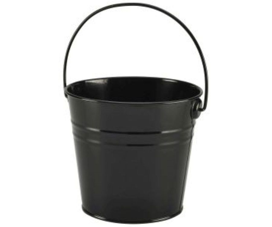 Genware Stainless Steel Serving Bucket 16cm Dia Black