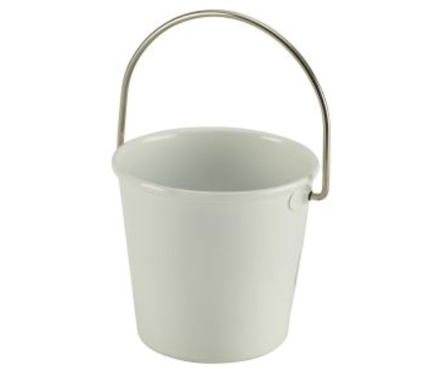 Genware Stainless Steel Miniature Bucket 4.5cm Dia White(Pack of 24)