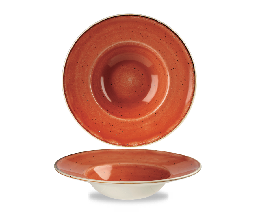 Churchill Stonecast Orange Profile Wide Rim Bowl Med 9.4