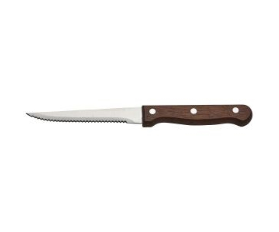 Genware Steak Knife Dark Wood Handle Full Tang (Pack of 12)
