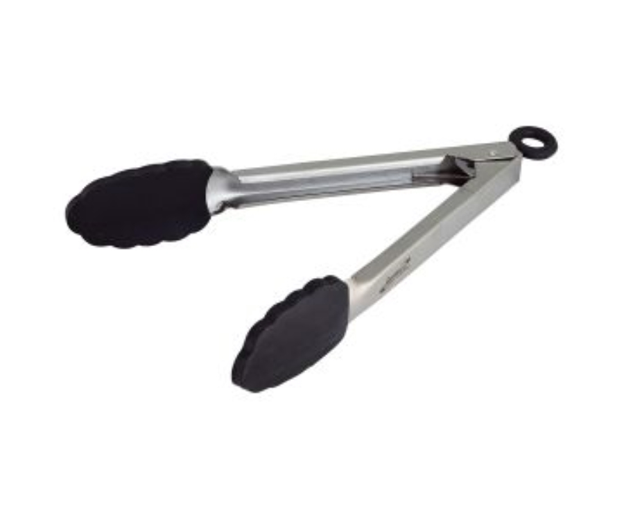 Genware Stainless Steel Locking Tongs with Silicone Tip 23cm/9